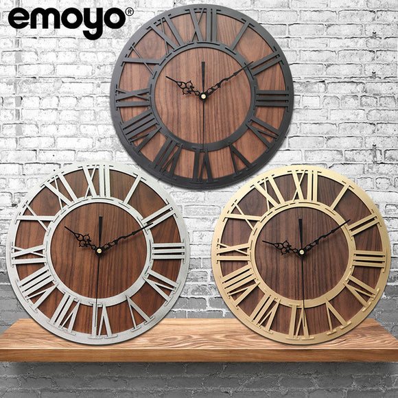 Emoyo,ECY016,Wooden,Craft,Roman,Digital,Clock,Office,Decorations