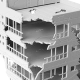 Scale,White,Damaged,Ruined,Building,after,GUNDAM,Scene,Model,Building