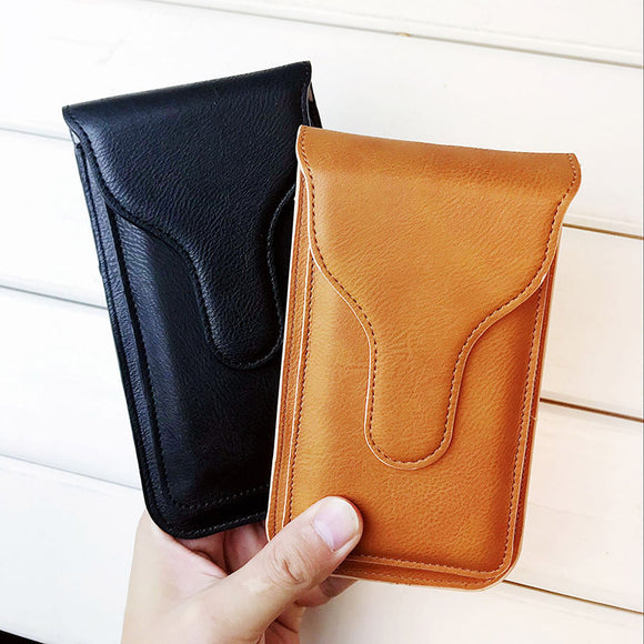 Double,Pockets,Portable,Leather,Waist,Universal,Mobile,Phone,Cover,Outdoor,Cover,Storage,Punch
