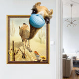 Miico,Creative,Desert,Camel,Frame,Removable,Decorative,Decor,Sticker