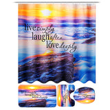 Sandy,Beach,Waterproof,Bathroom,Shower,Curtain,Toilet,Cover