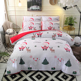 Bedding,Happy,Christmas,Quilt,Cover,Pillowcase,Queen
