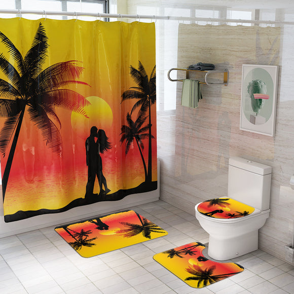 Honana,Bathroom,Waterproof,Shower,Curtain,Summer,Seaside,Pattern,Bathroom,Toilet,Cover,Pedestal