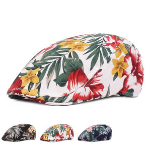 Unisex,Flower,Print,Vogue,Cotton,Beret,Outdoor,Casual,Sunshade,Peaked,Forward