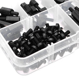 180pcs,Nylon,Black,Spacers,Screw,Assortment