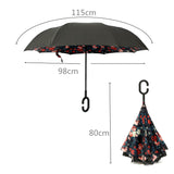 Reverse,Umbrella,People,Double,Layer,Protection,Waterproof,Sunshade,Folding,Upside,Umbrella,Travel