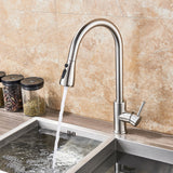 Brushed,Nickel,Kitchen,Faucets,SUS304,Stainless,Steel,Single,Spout,Water,Mixer,Stream,Sprayer