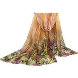 180CM,Women,Voile,Coral,Flower,Printing,Scarf,Casual,Oversize,Scarves,Shawls