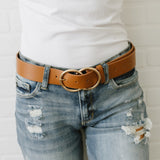 Women,Leather,Double,Buckle,Retro,Fashion,Trouser