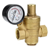 Water,Pressure,Regulator,Brass,Adjustable,Reducer,Gauge,Meter