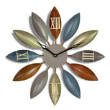 Loskii,Antique,Industrial,Leaves,Clock,Novel,Style,American,Retro,Metal,Clock