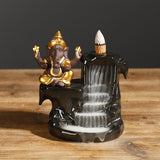 Backflow,Incense,Burner,Ceramic,Waterfall,Smoke,Lucky,Elephant,Incense,Burner,Holder,Decor,Office,Ornament,Incense,Cones