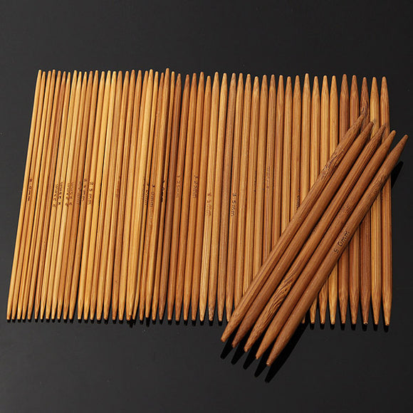 55pcs,Sizes,Carbonized,Bamboo,Double,Pointed,Knitting,Needles,Sweater,Scarf,Crochet