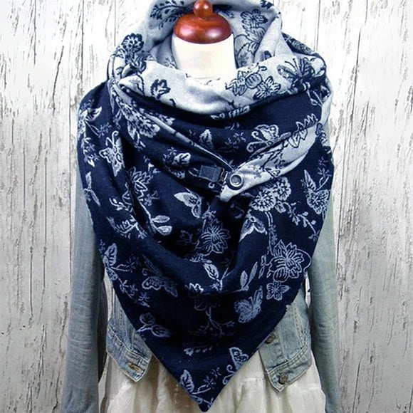 Women,Velvet,Thickness,Floral,Pattern,Fashion,Casual,Winter,Outdoor,Scarf,Shawl