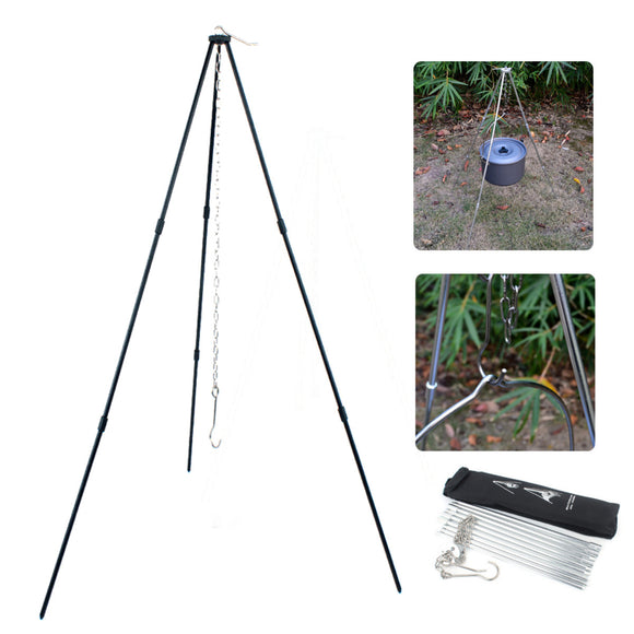 Portable,Picnic,Cooking,Tripod,Hanging,Grill,Stand,Outdoor,Camping