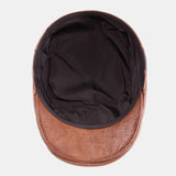 Genuine,Leather,Single,Layer,Solid,Color,Casual,Fashion,Forward,Beret