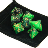 Polyhedral,Color,Dices,Black,Green