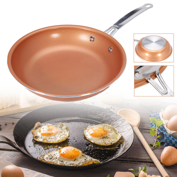 9inch,Aluminum,Stainless,Steel,Round,Stick,Copper,Frying,Cookware,Handle,Frying