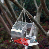 Feeder,Acrylic,Clear,Round,Parrot,Hanging