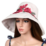 Women,Summer,Outdoor,Embroidery,Flower,Casual,Sunshade,Visor