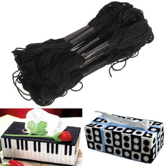 12pcs,Black,Polyester,Cotton,Cross,Stitch,Embroidery,Thread,Sewing,Accessories