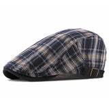 Unisex,Casual,Outdoor,Adjustable,Plaid,Pattern,Cotton,Beret,Peaked