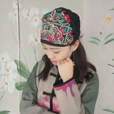 Women,Canvas,Ethnic,Embroidery,Flower,Printing,Vintage,Beanie,Turban