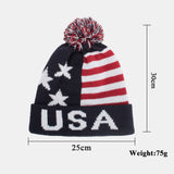 Stripe,Pattern,Winter,Outdoor,Daily,Woolen,Beanie,Plush