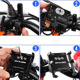 Universal,Bicycle,Phone,Holder,Charging,Aluminium,Alloy,Scooter,Holder,Motorcycle,Handlebar,Stand,Holder