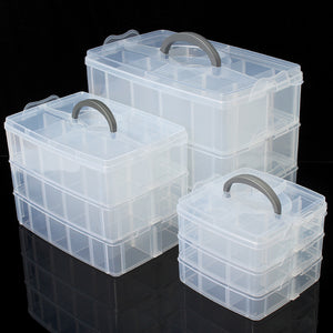 Transparent,Plastic,Compartment,Storage,Layer,Jewelery,Craft,Beads,Organizer