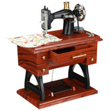 Retro,Vintage,Sewing,Machine,Shaped,Clockwork,Music,Table,Decor