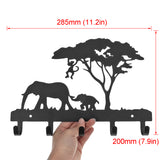 Decorative,Hooks,Elephant,Family,Silhouette,Wooden,Clothes,Modern,Decoration,Stickers,Kitchen,Bathroom,Towel