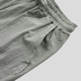 Men's,Cotton,Linen,Straight,Pants,Casual,Loose,Trouser,Elastic,Waist,Sports,Trousers,Outdoor,Fitness,Hiking