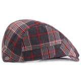 Plaid,Cotton,Beret,Casual,Buckle,Adjustable,Gentleman,Sport,Cabbie