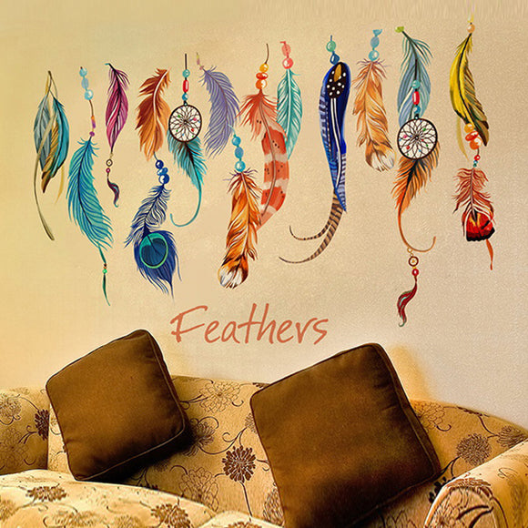 Fashion,Dream,Catcher,Feathers,Removable,Sticker,Mural,Vinyl,Decals