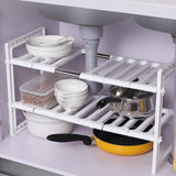 Organizer,Adjustable,Length,Cabinet,Storage,Shelf,Kitchen