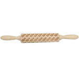 Loskii,JM01691,Wooden,Christmas,Embossed,Rolling,Dough,Stick,Baking,Pastry,Christmas,Decoration
