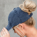 Women,Breaking,Solid,Color,Fashion,Hollow,Ripped,Washed,Denim,Baseball
