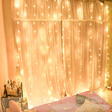 3X3M300,Curtain,Lights,Sound,Activated,Powered,Fairy,Christmas,Lights,Remote,Setting,Hanging,Light,Bedroom,Wedding,Decorations