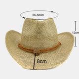 Unisex,Sunscreen,Travel,Beach,Cowboy,Style,Adjustable,String,Straw