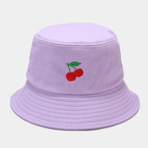 Women,Summer,Protection,Fruit,Pattern,Embroidery,Casual,Visor,Bucket