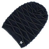 Women,Stripe,Knitted,Beanie,Velvet,Lining,Winter,Skullies