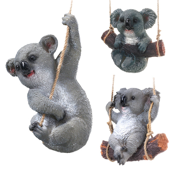 Koala,Hanging,Swing,Ornament,Figurine,Statues,Garden,Sculptures,Decorations