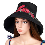 Women,Summer,Outdoor,Embroidery,Flower,Casual,Sunshade,Visor