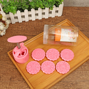 Round,Mooncake,Baking,Mould,Stamps,Fower,Baking,Tools,Decor