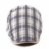 Unisex,Casual,Outdoor,Adjustable,Plaid,Pattern,Cotton,Beret,Peaked