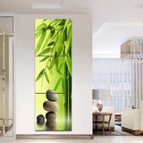 Miico,Painted,Three,Combination,Decorative,Paintings,Green,Bamboo,Decoration