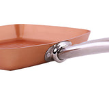 Copper,Square,Frying,Aluminum,Alloy,Striped,Frying,Grade,Physical,Nonstick