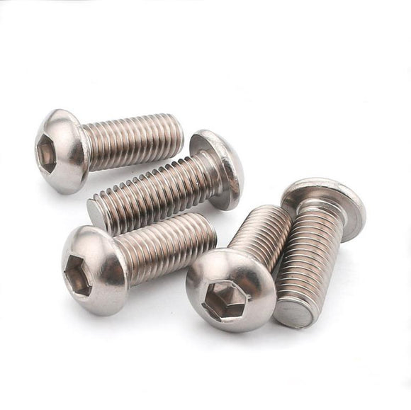 Suleve,M6CH3,50Pcs,Carbon,Steel,Socket,Button,Screw,Bolts