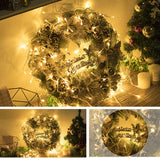 Luxury,Golden,Christmas,Party,Window,Artificial,Wreath,Decorations